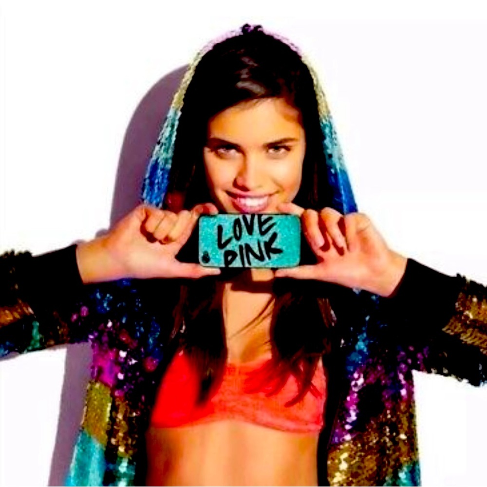 Victorias Secret Pink RAINBOW SEQUINS BLING Hoodie FASHION SHOW NWT S,M,XS